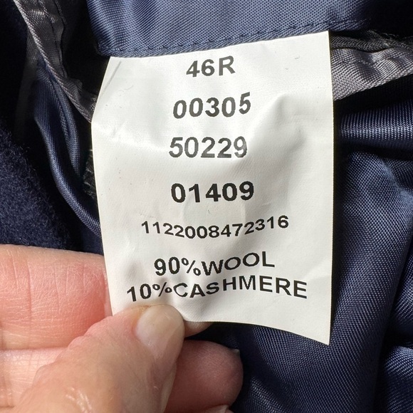 Men! Jos. A. Bank Navy Wool & Cashmere Navy Suit Jacket Blazer size 46R - Picture 7 of 7